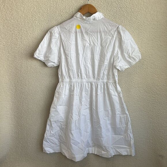 J Crew Collared Short Sleeve Tie Waist Mini Dress Womens Size 10 White - Picture 4 of 10